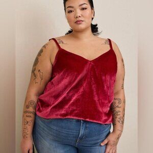 NWT Torrid red velvet tank top, size 3